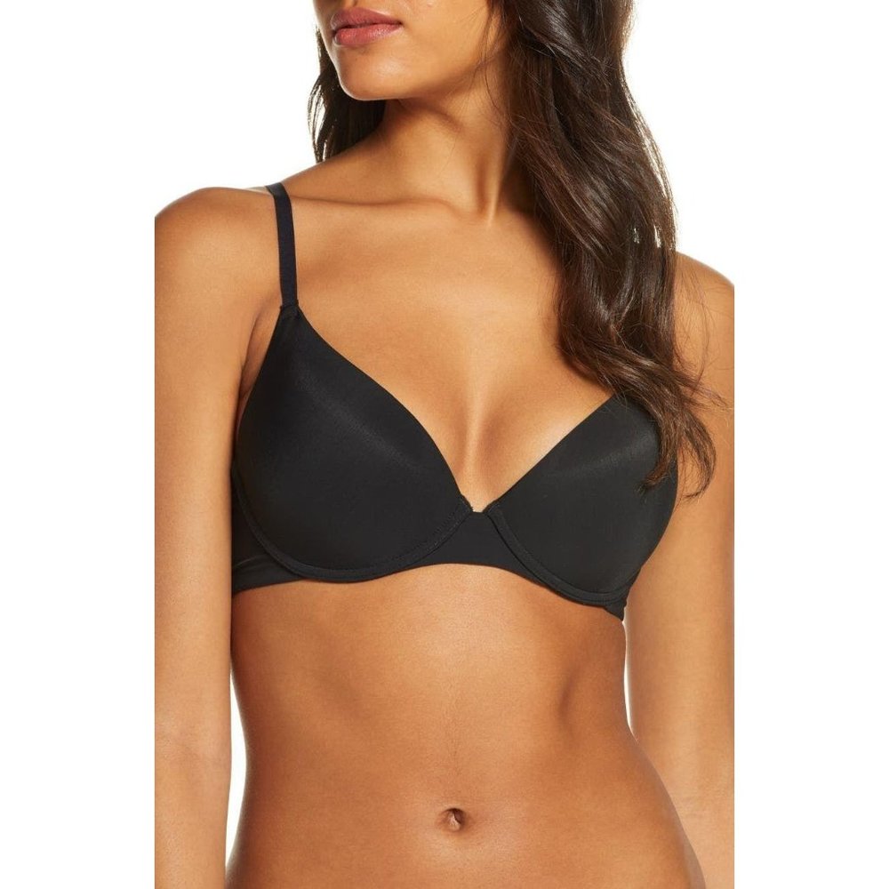 🆕 NATORI Minimal Contour UW Push Up Convertible T-Shirt Bra Black 34DD #727229